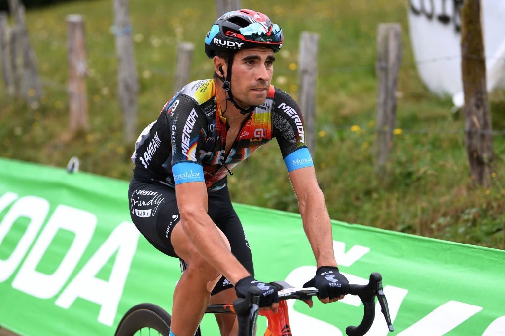 LAGOS DE COVADONGA SPAIN SEPTEMBER 01 Mikel Landa Meana of Spain and Team Bahrain Victorious competes during the 76th Tour of Spain 2021 Stage 17 a 1855km stage from Unquera to Lagos de Covadonga 1085m lavuelta LaVuelta21 on September 01 2021 in Lagos de Covadonga Spain Photo by Tim de WaeleGetty Images