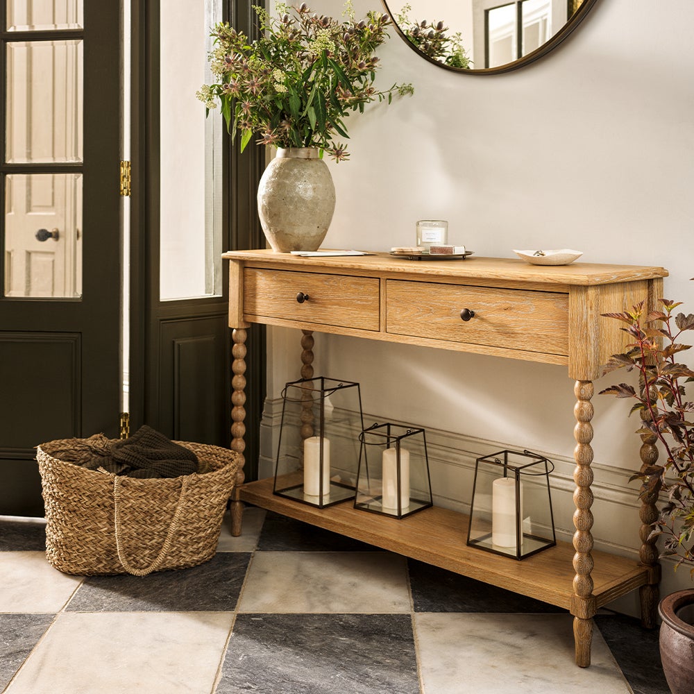 National Trust Upton Washed Oak Rectangular Console Table