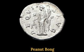 The Coin says "Peanut Bong".