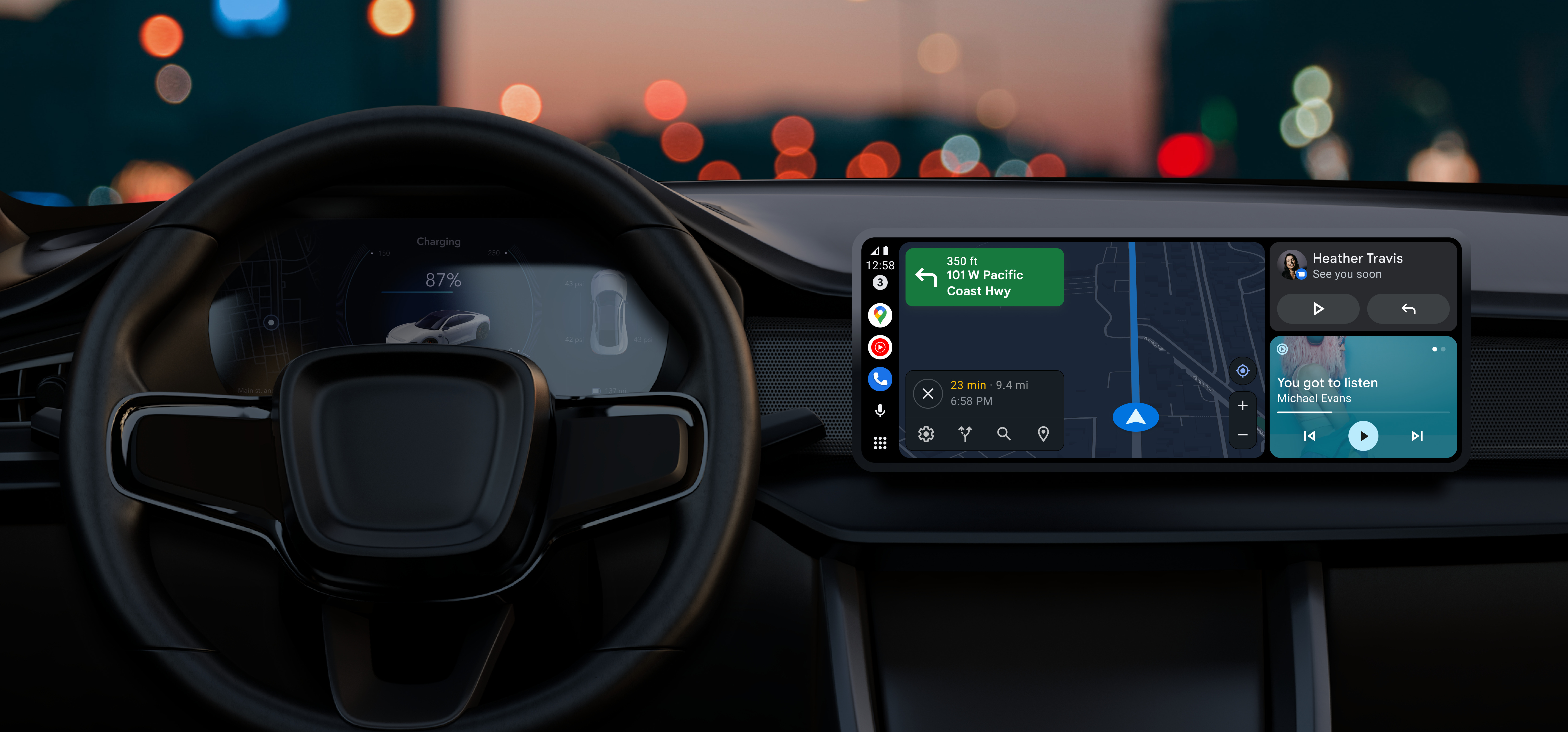 Android Auto Coolwalk widescreen layout