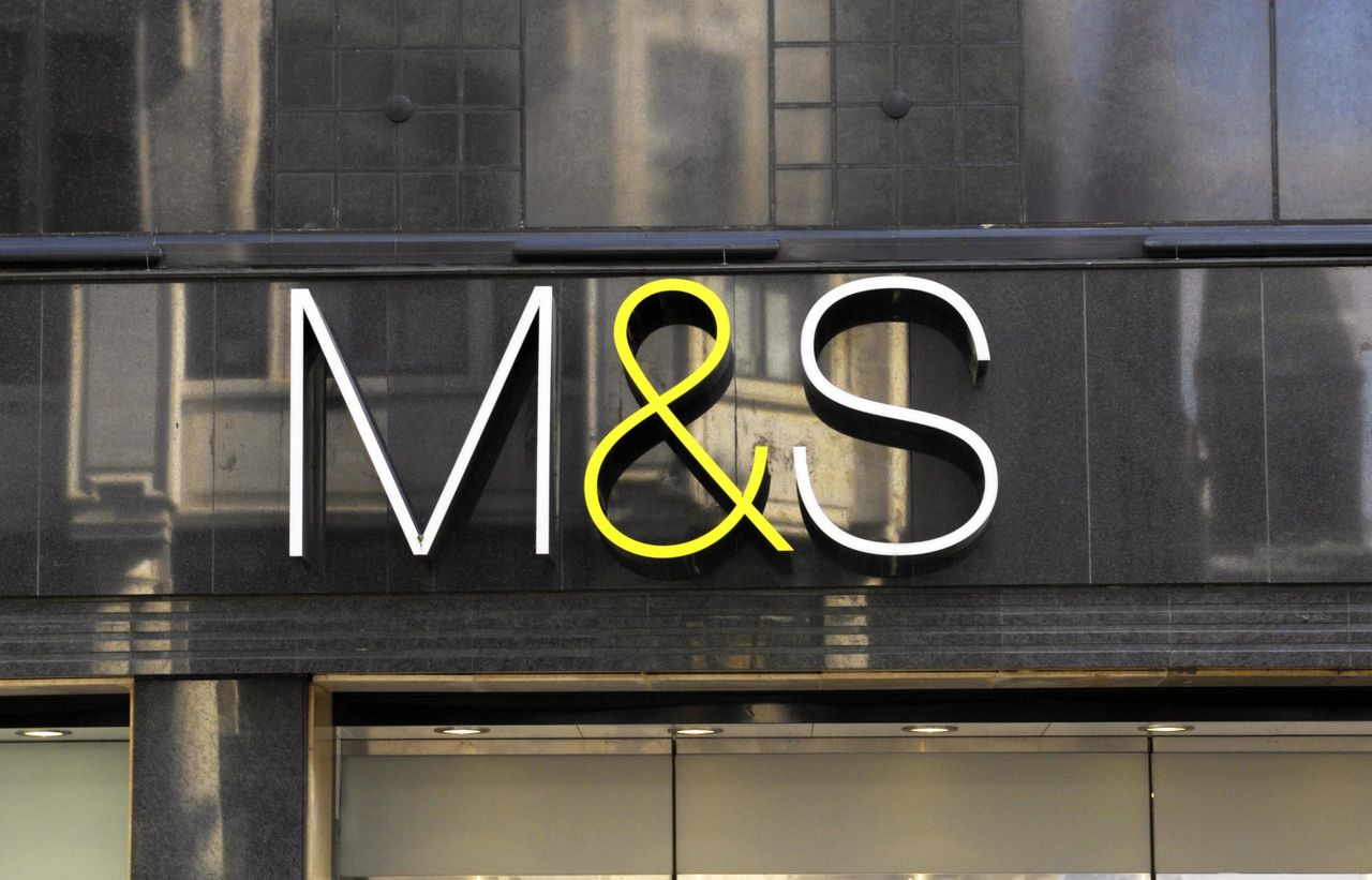 Exterior branding on a Marks and Spencer store front