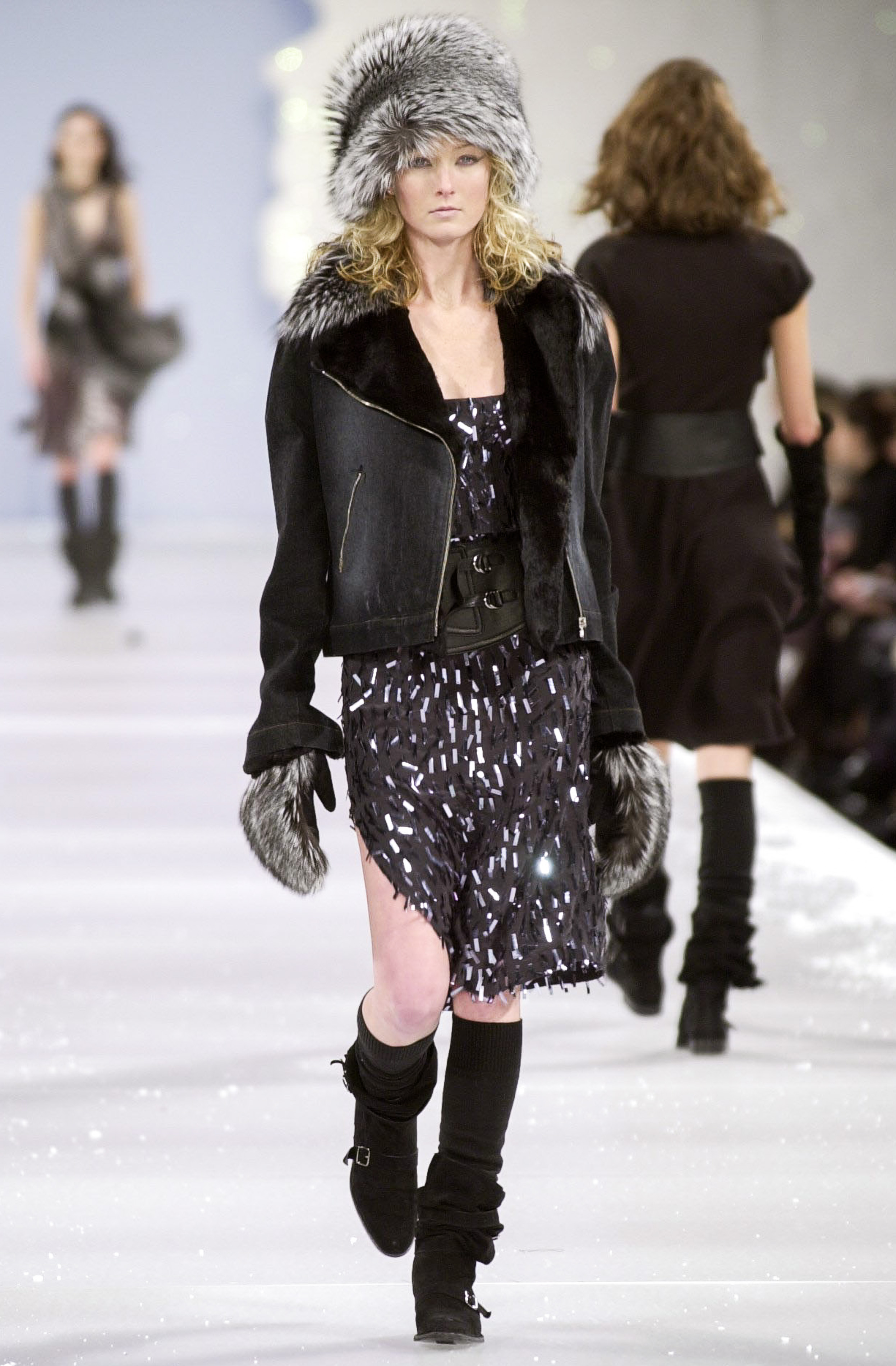 Olivia Rodrigo's sequin dress on the blumarine fall 2001 runway