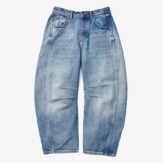 Cut out image of a pair of Free People Barrel leg jeans