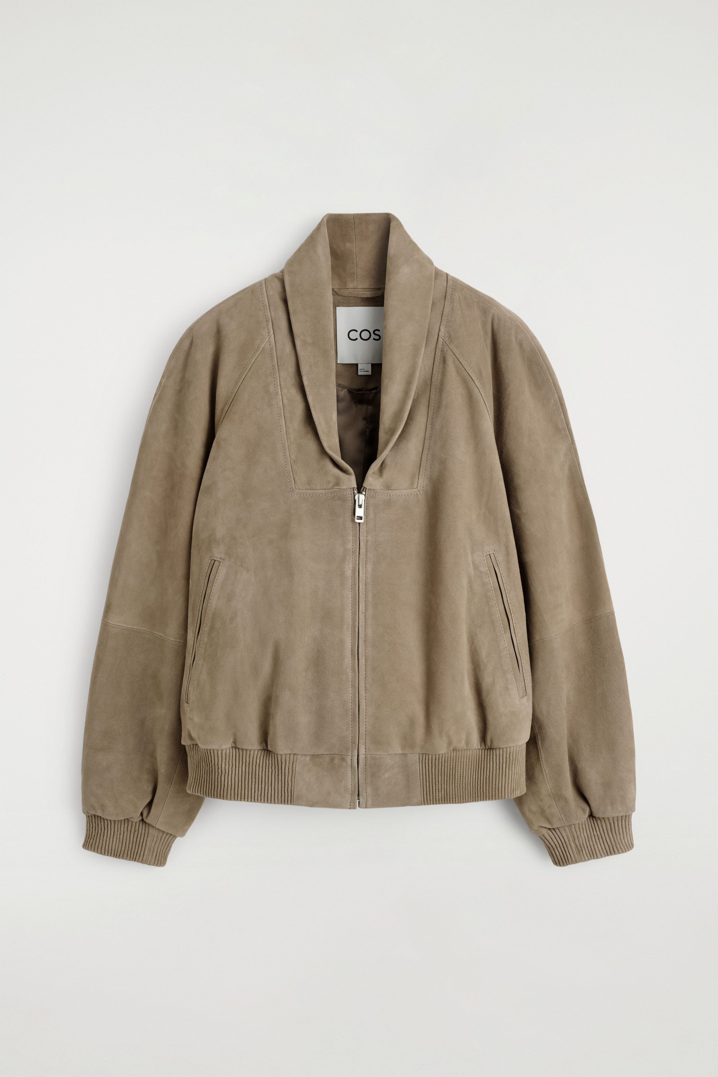 Shawl-Collar Suede Bomber Jacket