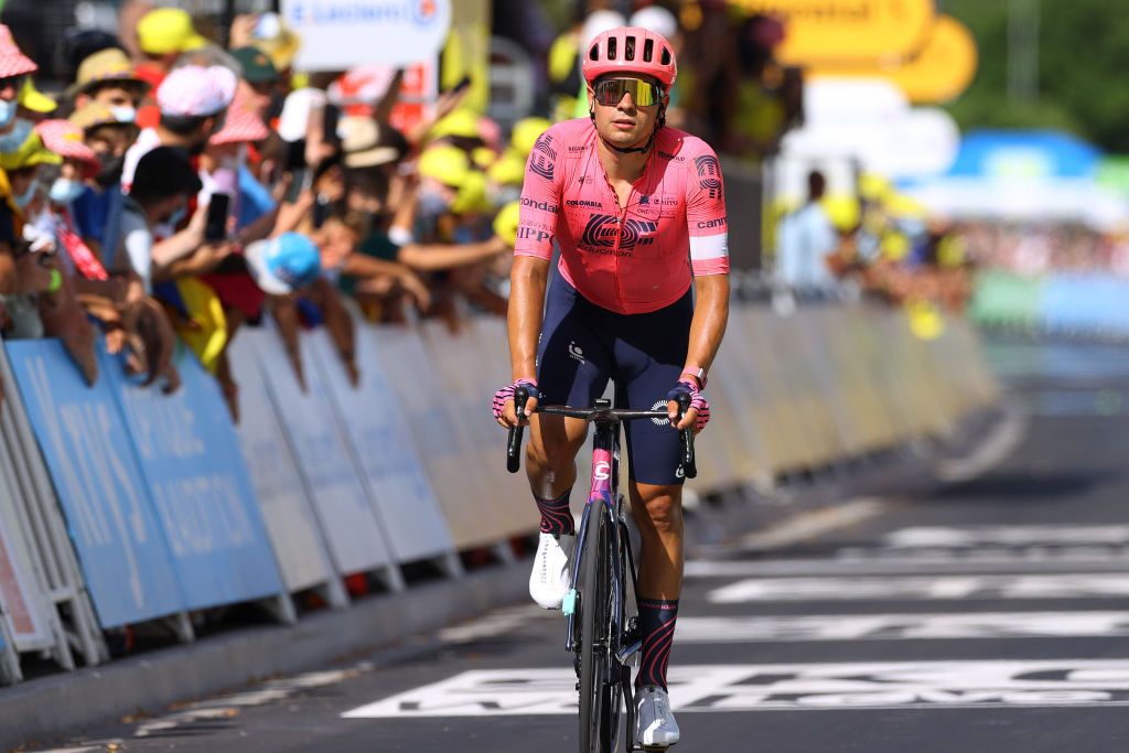 NMES FRANCE JULY 08 Stefan Bissegger of Switzerland and Team EF Education Nippo at arrival during the 108th Tour de France 2021 Stage 12 a 1594km stage from SaintPaulTroisChateaux to Nimes LeTour TDF2021 on July 08 2021 in Nmes France Photo by Tim de WaeleGetty Images