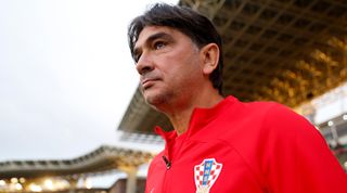 Croatia manager Zlatko Dalic looks on prior to the UEFA EURO 2024 European qualifier match between Armenia and Croatia at Vazgen Sargsyan Republican Stadium on September 11, 2023 in Yerevan, Armenia.