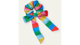 Large Bow Scrunchie Multi Stripe - one of the best hair acceessories for girls