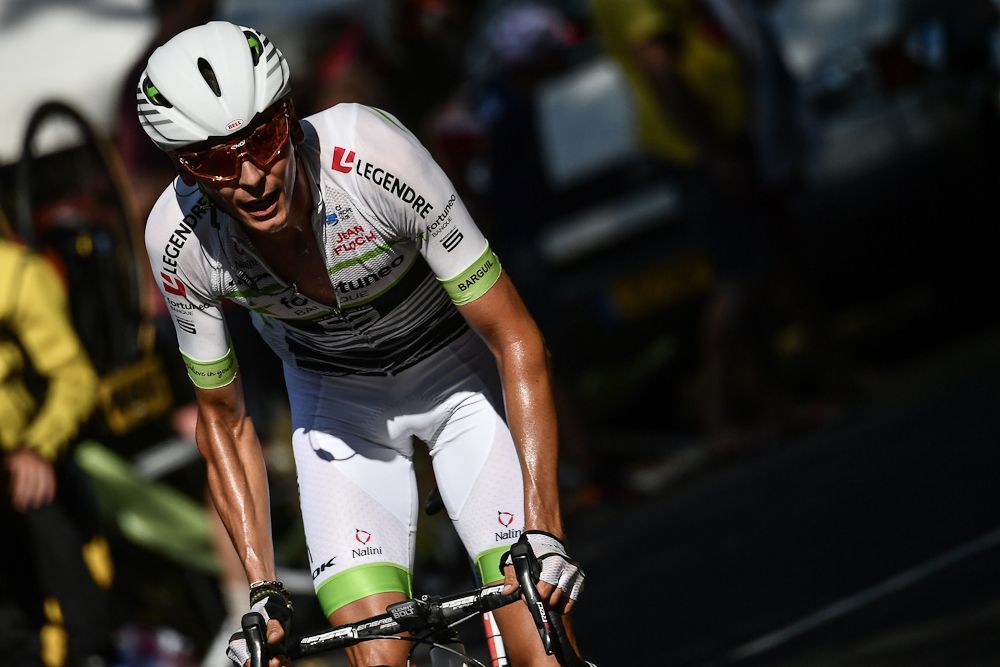 Warren Barguil on the attack during stage 10 at the Tour de France