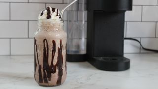 Frozen triple hot chocolate made with Keurig K-Supreme SMART coffee maker