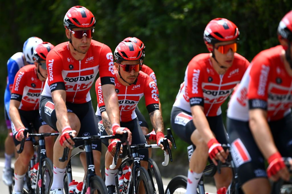 SCALEA ITALY MAY 12 Caleb Ewan of Australia and Team Lotto Soudal competes during the 105th Giro dItalia 2022 Stage 6 a 192km stage from Palmi to Scalea Giro WorldTour on May 12 2022 in Scalea Italy Photo by Tim de WaeleGetty Images