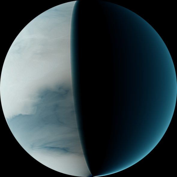 An image of Venus taken by the infrared camera on the Japan Aerospace Exploration Agency spacecraft Akatsuki on Sept. 5, 2016.