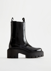 Chunky Platform Chelsea Leather Boots, were £69, now £165