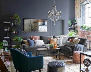 industrial boho style loft lounge living room - dunelm