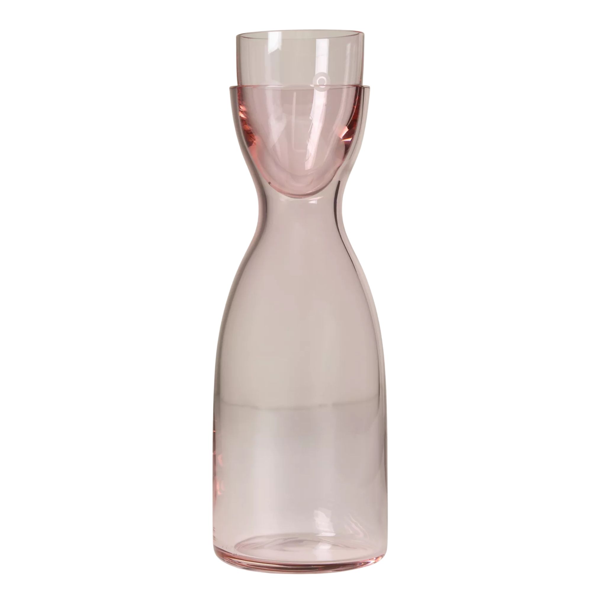 Pink glass nightstand carafe