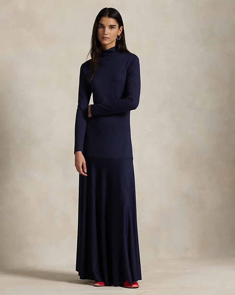 Ponte Turtleneck Maxidress