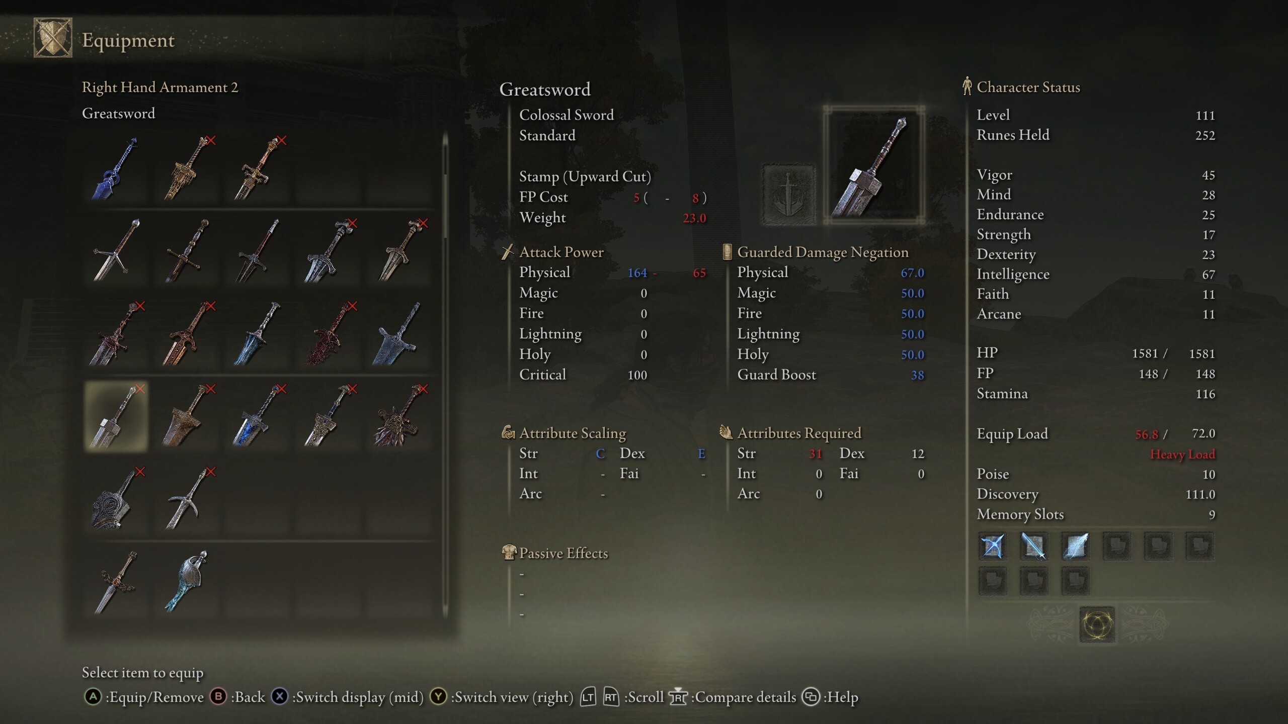 Elden Ring Greatsword stats