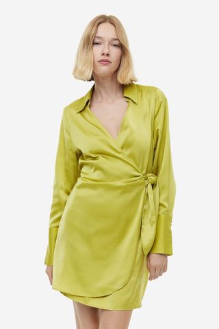 Satin Wrap Dress