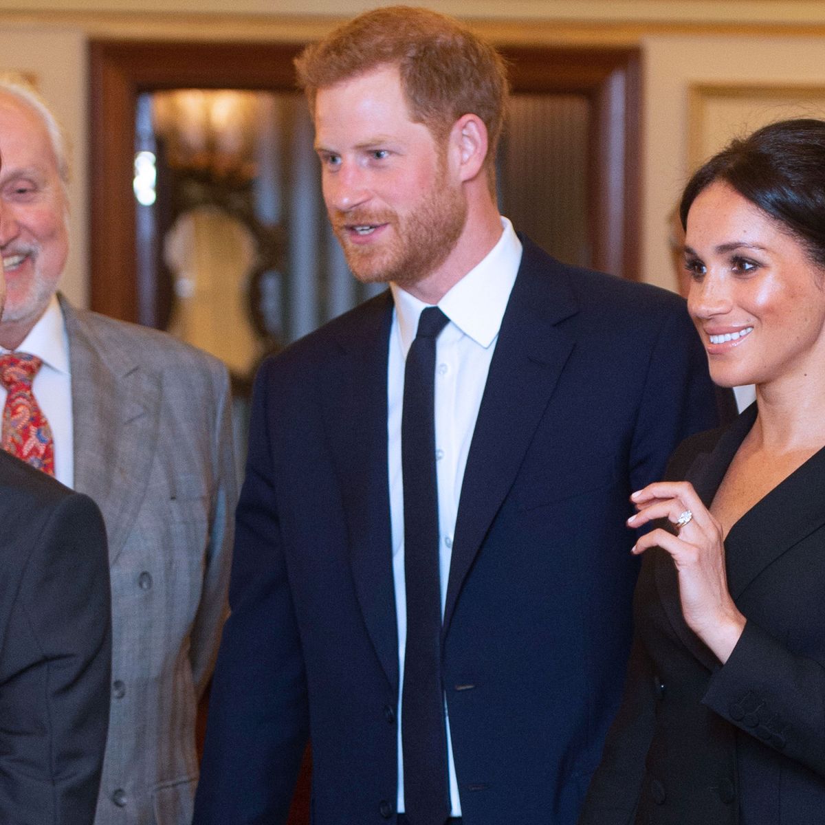 Meghan Markle Wears Judith and Charles Tuxedo Dress to Hamilton Marie Claire