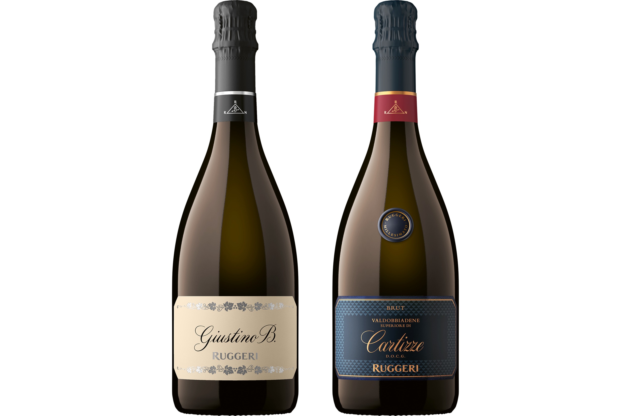 Two bottles of Ruggeri Prosecco