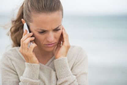 A woman talks on her cellphone