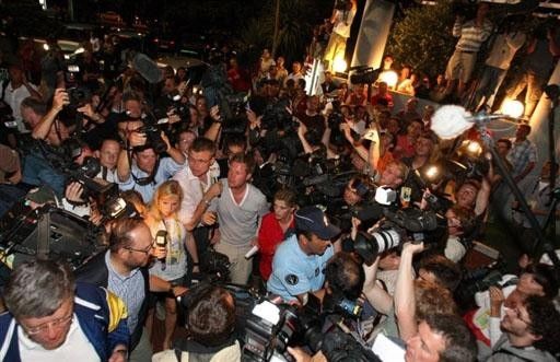 Centre of attention: The world's media gathered at the Mercure Hotel