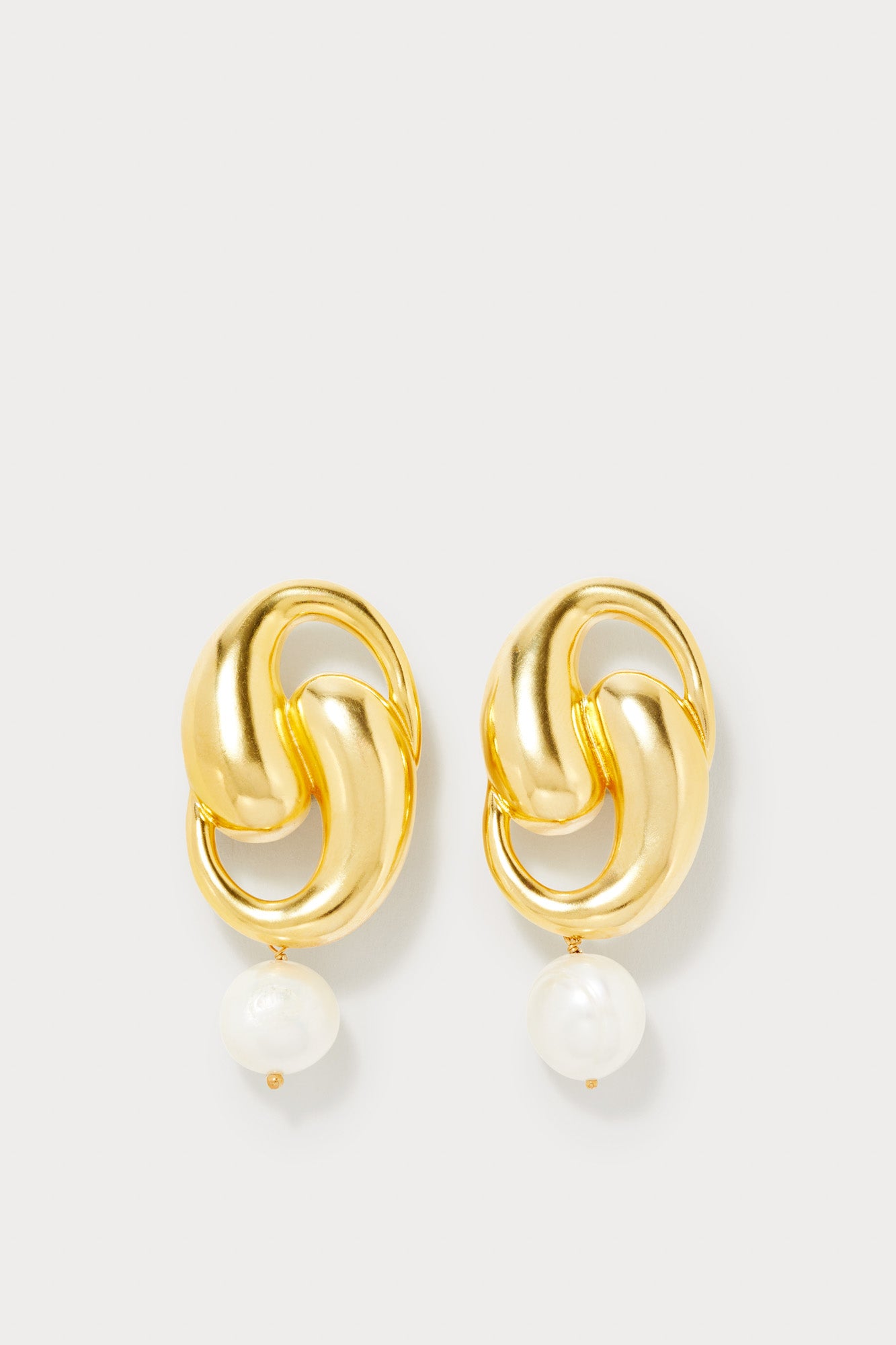Twisted Knot Stud Earrings With Pearl Drop