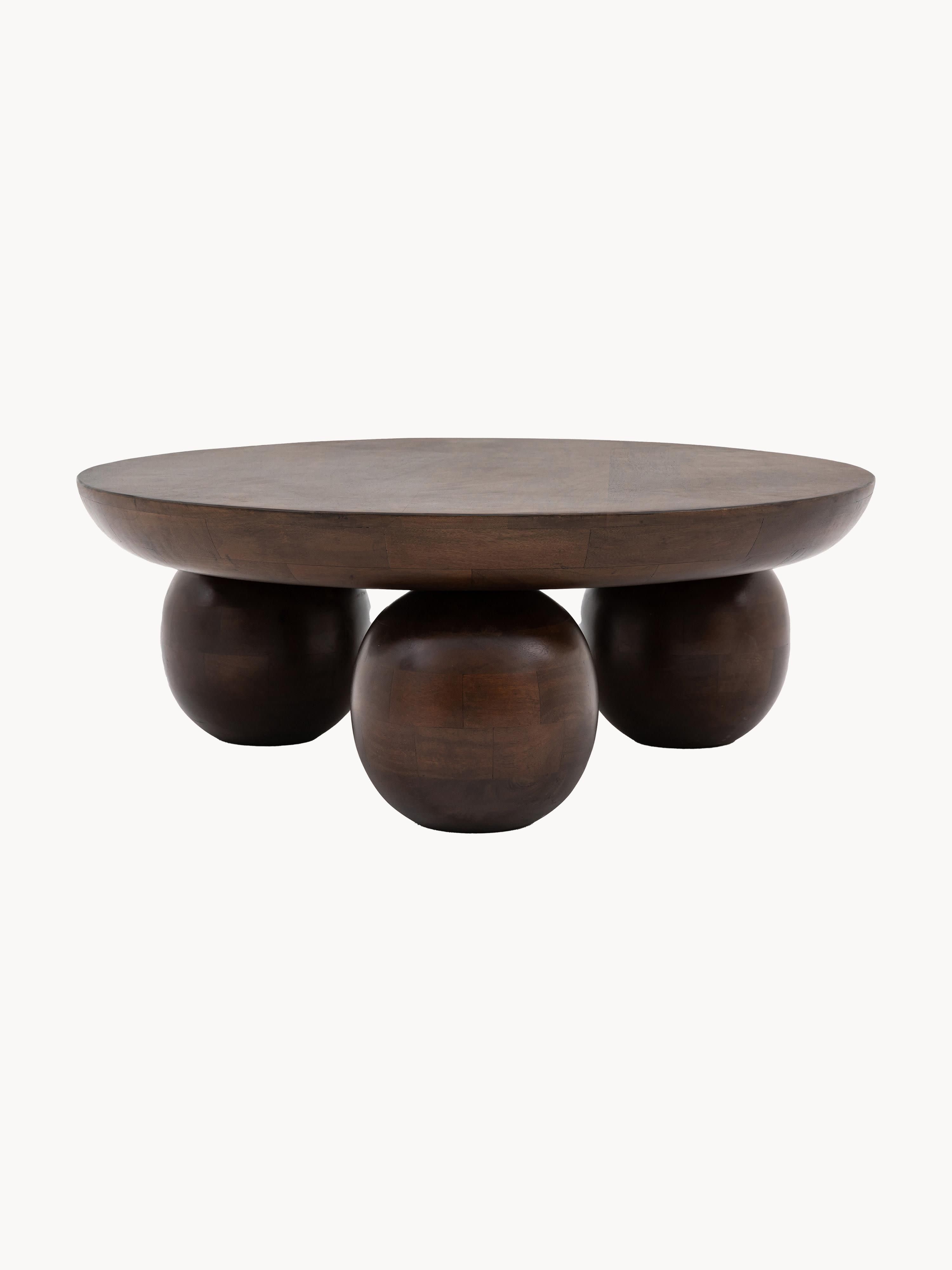 Round Mango Wood Coffee Table Sculpt