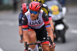 OVERIJSE BELGIUM APRIL 14 Matteo Trentin of Italy and UAE Team Emirates during the 61st De Brabantse Pijl La Flche Brabanonne 2021 Mens Elite a 2017km race from Leuven to Overijse 106m BP21 FlandersClassic on April 14 2021 in Overijse Belgium Photo by Luc ClaessenGetty Images