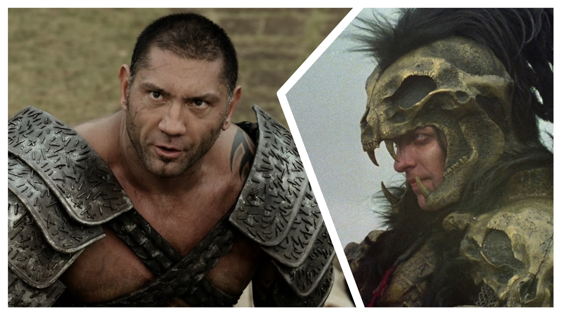 Dave Bautista alongside Clancy Brown as the Kurgan