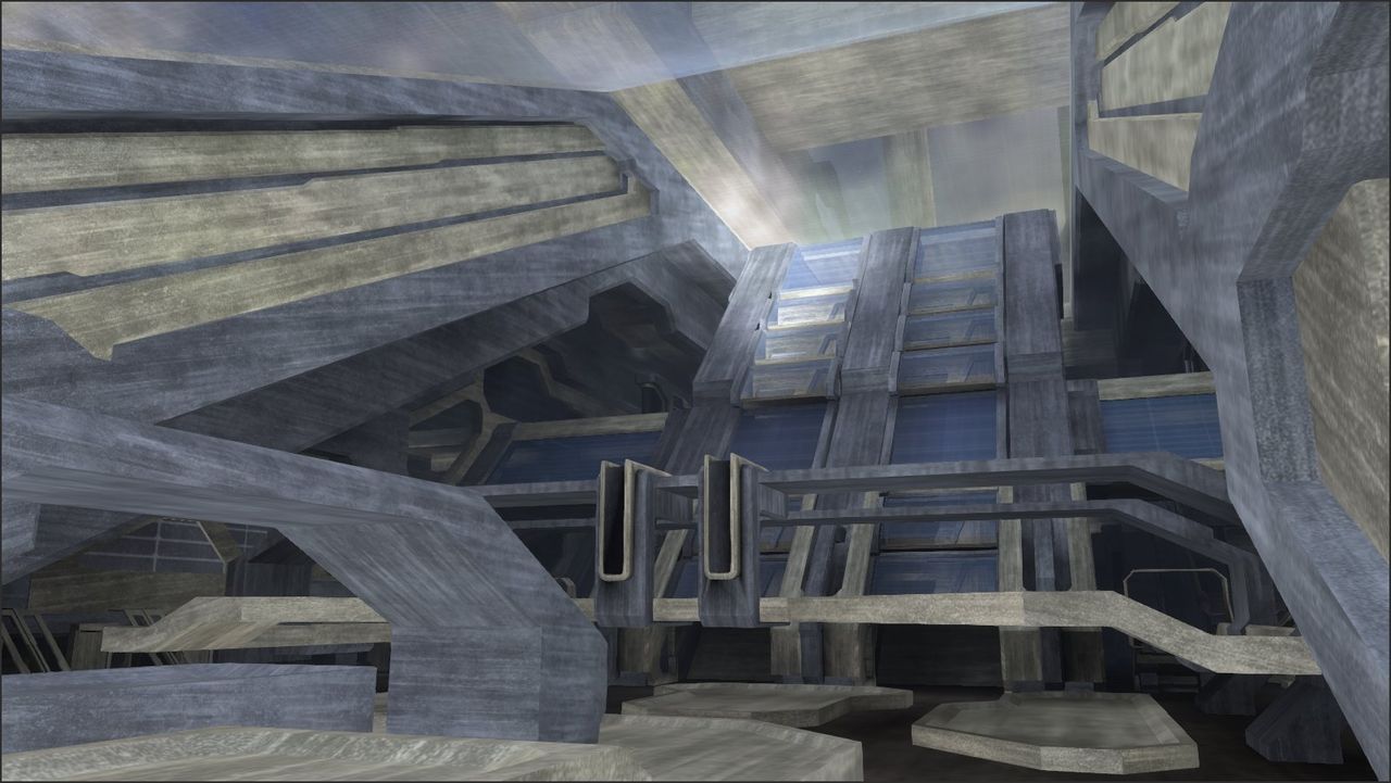 Additional screenshots of the Forerunner City level from Halo 3.