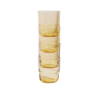 4 turmeric colored stackable drinks glasses