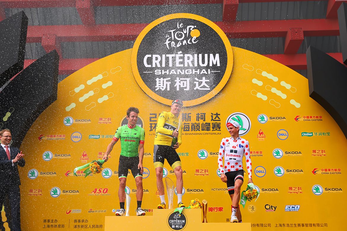 Spraying the champagne
