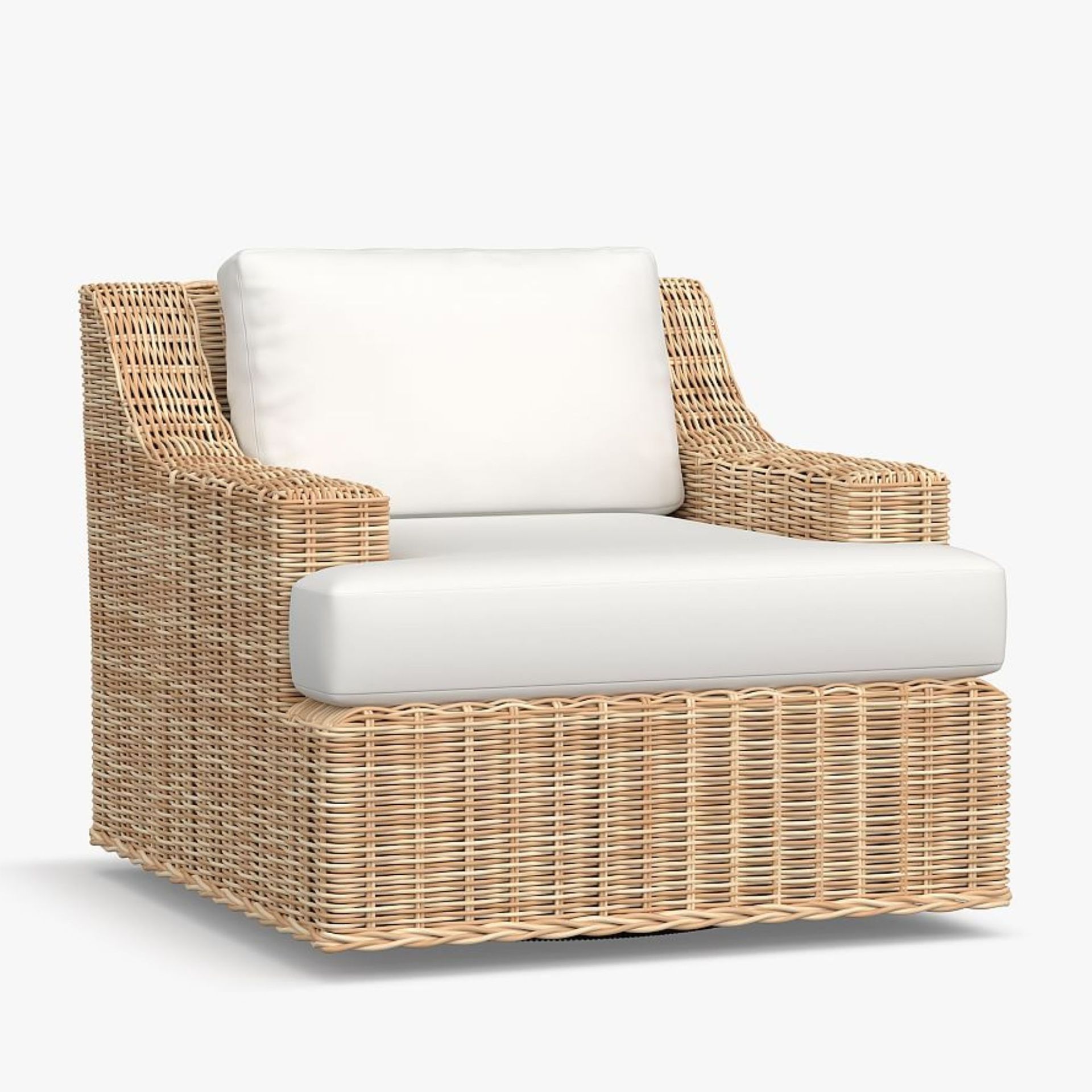 pottery barn wicker armchair