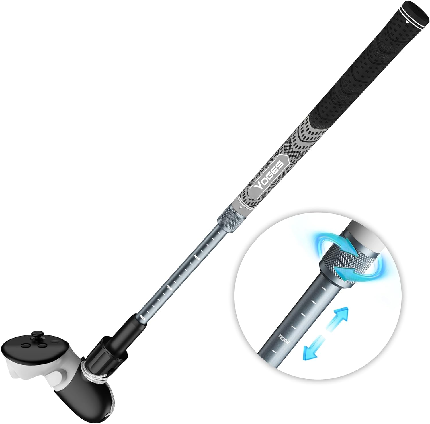 An official render of the YOGES adjustable golf club accessory for the Meta Quest 2 and Quest 3