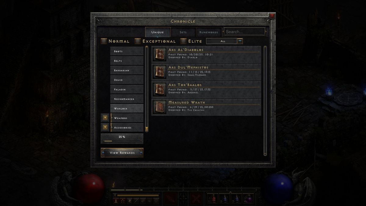 Gameplay images of Diablo 2 Warlock