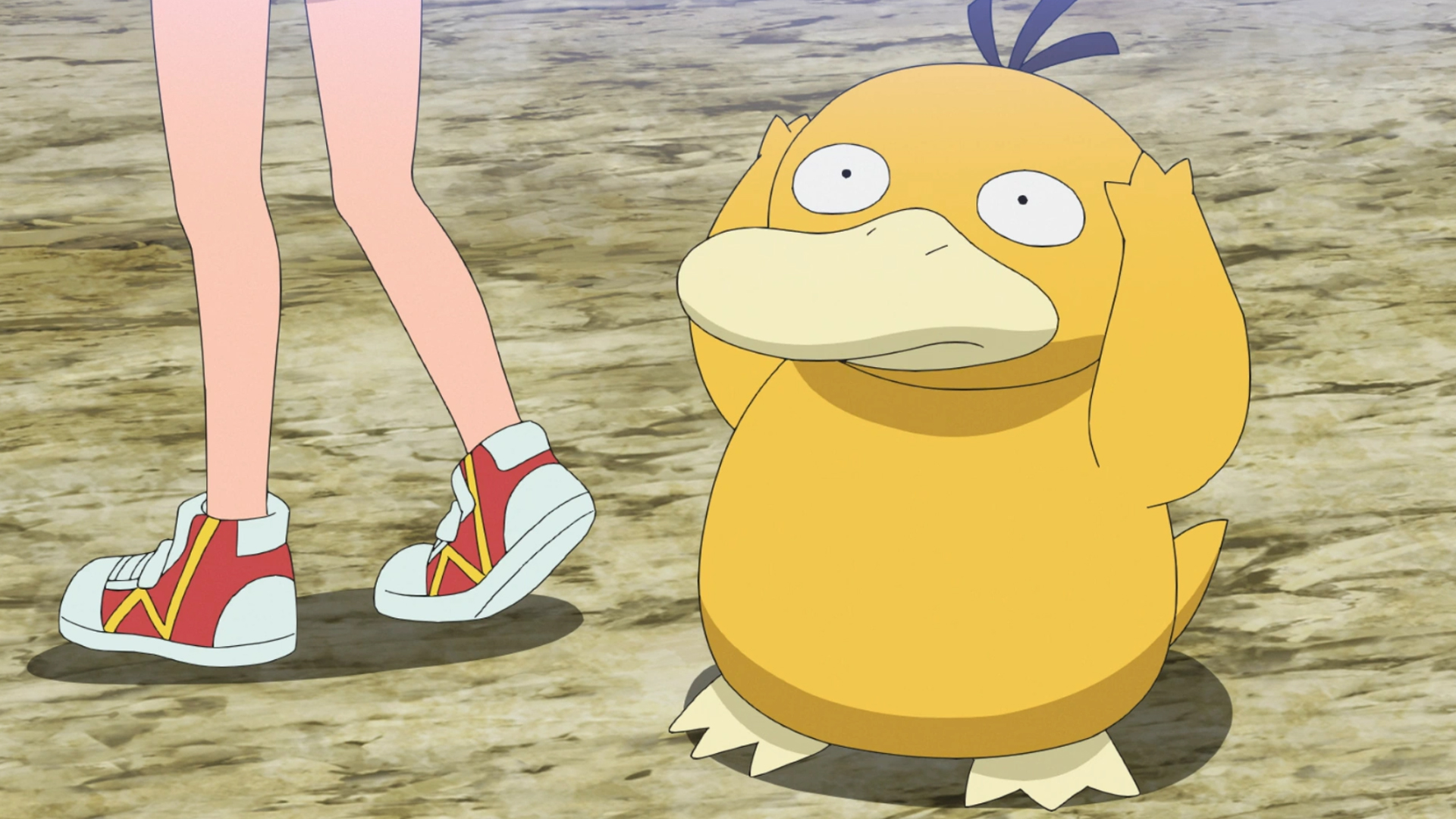 Psyduck holding its head in the Pokemon anime