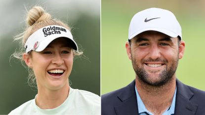 Split image of Nelly Korda (left) and Scottie Scheffler