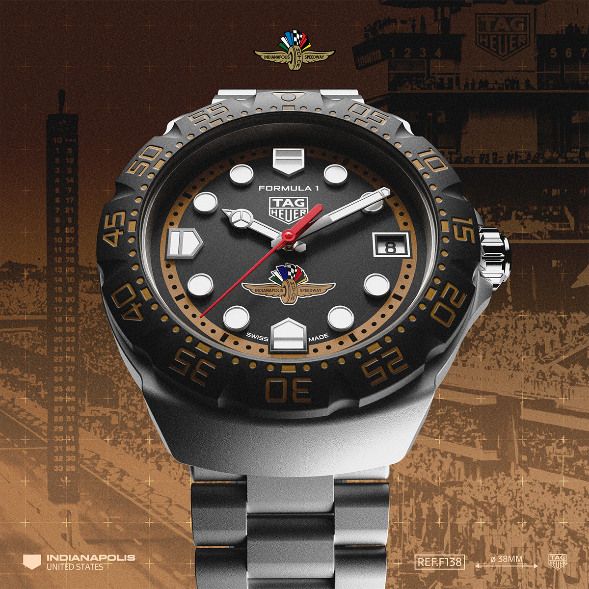 The new TAG Heuer Formula 1 Sonograph x Indy 500.