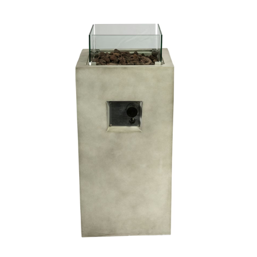 tesco, Large Square Light Concrete Propane Gas Fire Pit