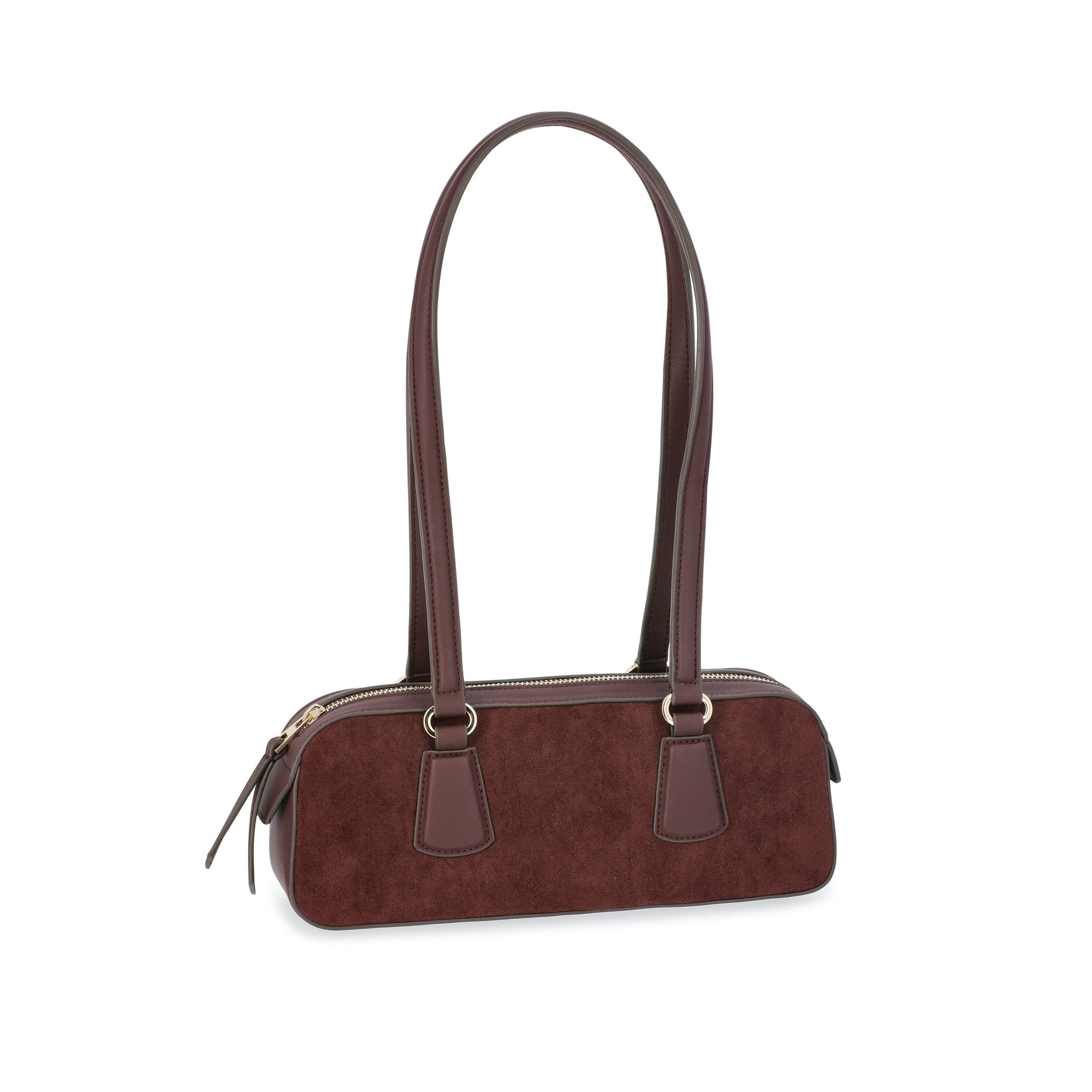 Scoop Women&#039;s Small East West Faux Suede Shoulder Bag, Velvet Rose