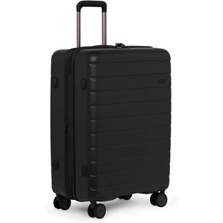 Antler Medium Black Hard Shell Suitcase With 4 Double Spinner Wheels & Expander Zip - 68.3x48x 29.5 Cm - Lightweight Suitcase for Travel & Holidays - Tsa Approved Locks - Stamford 2.0 Medium Suitcase