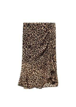 Leopard Gathered Skirt - Women