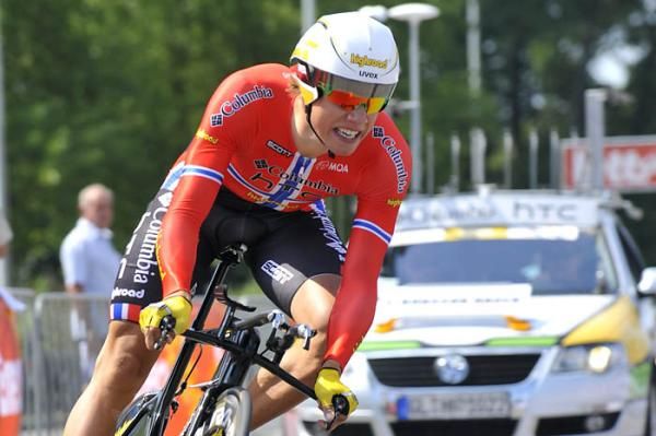 Norwegian time trial champion Edvald Boasson Hagen (Team Columbia-HTC) crossed the line in eighth place, five seconds behind Chavanel.