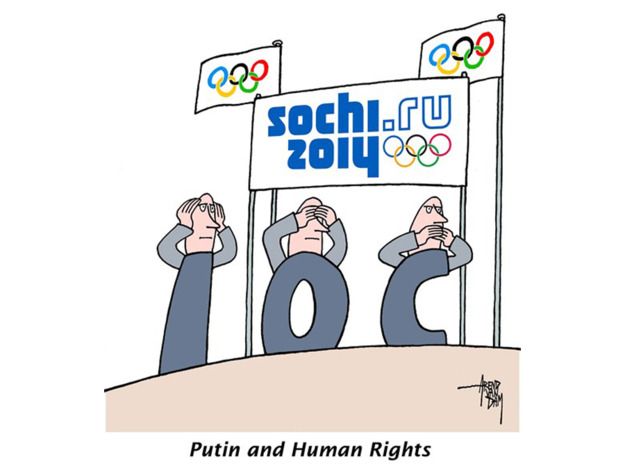 Editorial cartoon Sochi Olympics Putin