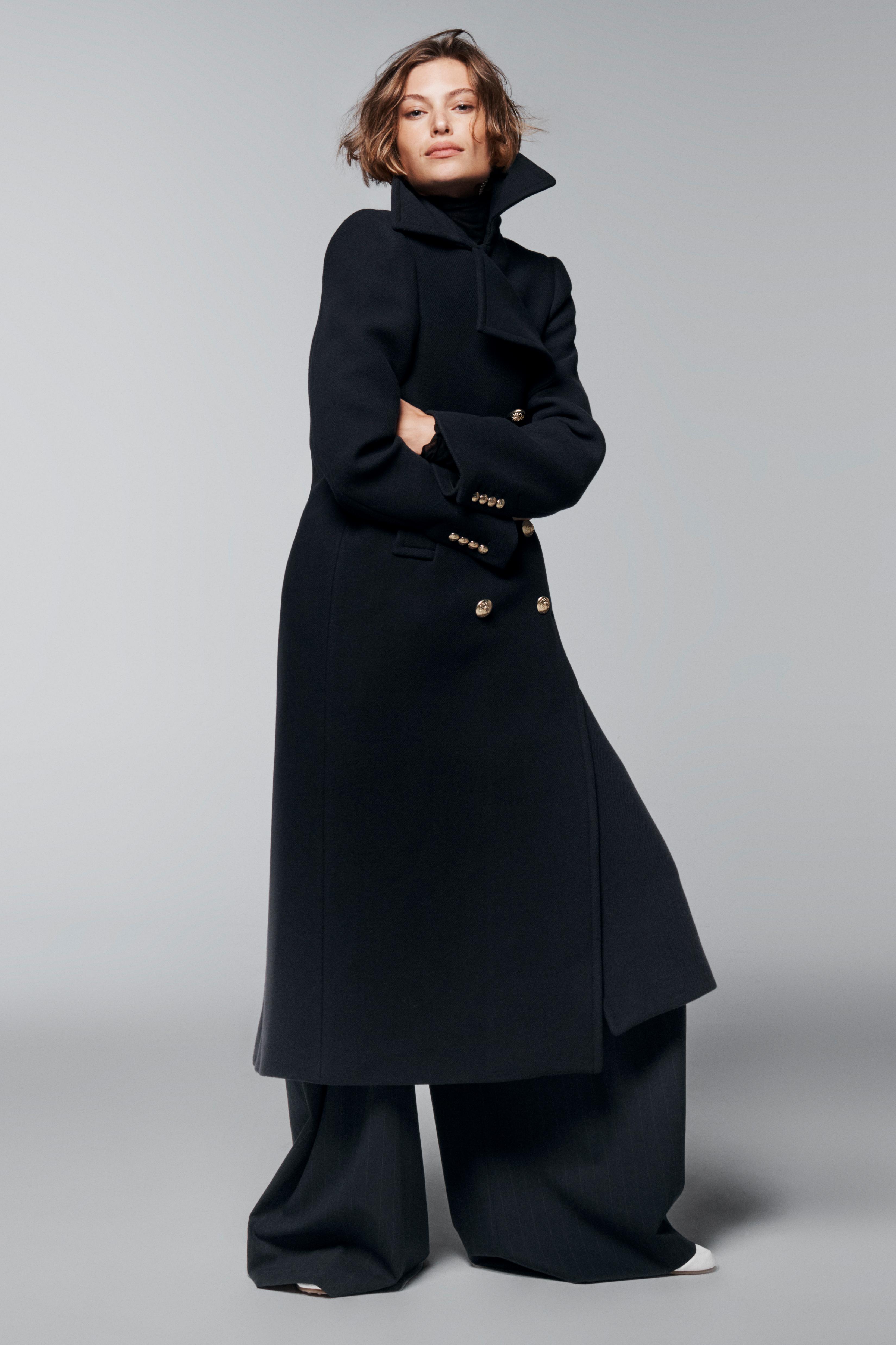 Long Wool Blend Coat Zw Collection
