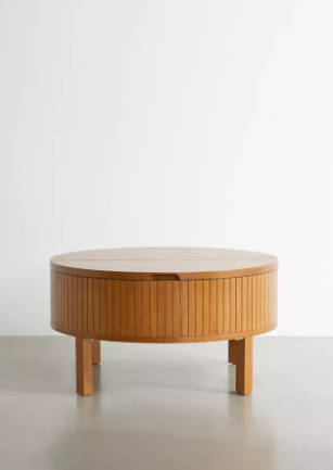 Urban outfitters circular wood coffee table