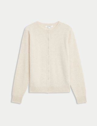 Pure Cashmere Crew Neck Relaxed Cardigan