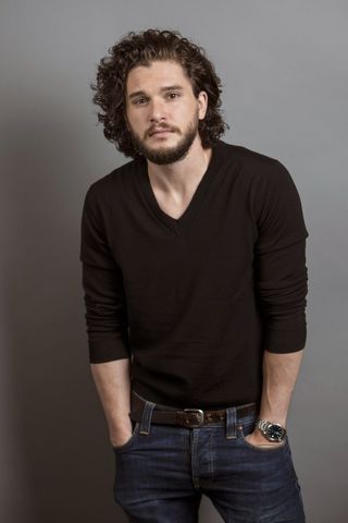 Kit Harington poses for portraits on July 3, with his hair long (Amy Sussman/AP)
