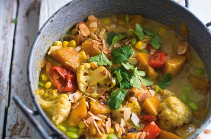 Slow-cooked squash and sweetcorn korma