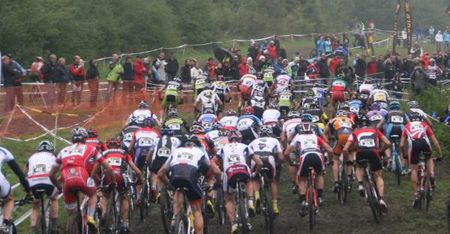 And the men are off for their turn in the mud